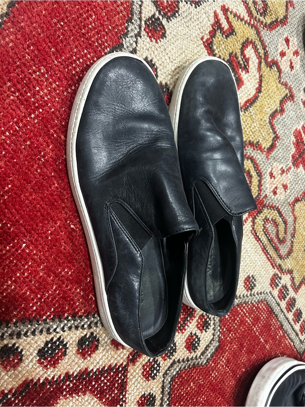 VINCE Black Leather Slides (buttery! Size US 7 / Euro 37